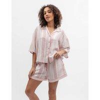 Cyberjammies Linen Blend Striped Shortie Set Pink Mix