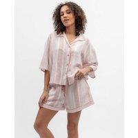 Cyberjammies Linen Blend Striped Shortie Set Pink Mix