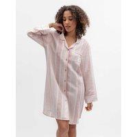 Cyberjammies Linen Blend Striped Nightshirt Pink Mix
