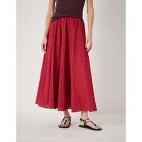 HUSH Midi A-Line Skirt Red