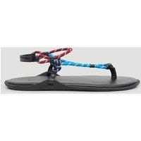 HUSH Rope Flat Sandals Aqua