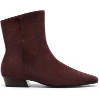 Clarks Suede Block Heel Ankle Boots Burgundy