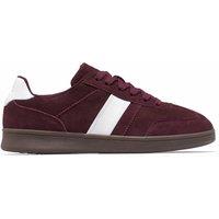 Clarks Seco Speed Suede Lace Up Trainers Burgundy Mix