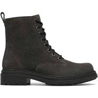 Clarks Suede Lace Up Ankle Boots Dark Grey