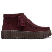 Clarks Leather Lace Up Ankle Boots Burgundy
