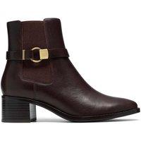 Clarks Wrenn Buckle Leather Ankle Boots Dark Brown