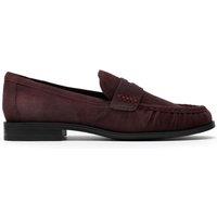 Clarks Alixea Walk Leather Slip On Block Heel Loafers Burgundy