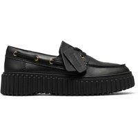 Clarks Leather Chunky Lace Up Boat Shoes Black