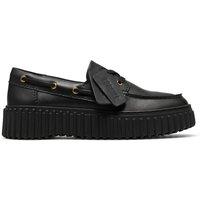 Clarks Leather Chunky Lace Up Boat Shoes Black
