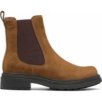 Clarks Suede Block Heel Chelsea Boots Brown