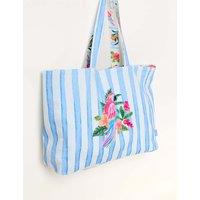 FatFace Pure Cotton Reversible Tote Bag Blue Mix