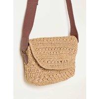 FatFace Raffia Cross Body Bag Natural