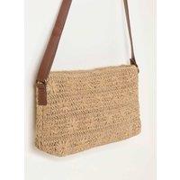 FatFace Raffia Cross Body Bag Natural