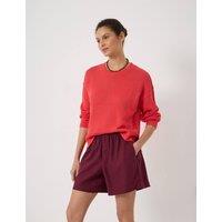 HUSH Linen Blend Crew Neck Jumper Red