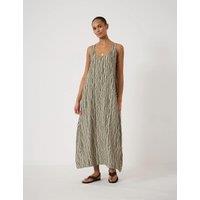 HUSH Liddie Air Flow Animal Print Barrel Tank Dress Green Mix