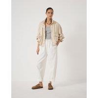 HUSH Supersoft Elasticated Waist Barrel Jeans Ecru