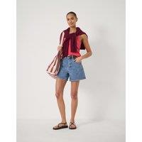 HUSH Cotton Rich Denim Shorts Light Blue