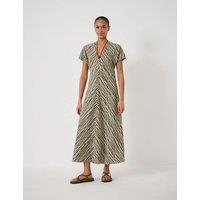 HUSH Grace Air Flow V-Neck Striped Maxi Dress Green Mix