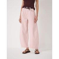 HUSH High Waisted Wide Leg Ankle Grazer Jeans Light Pink