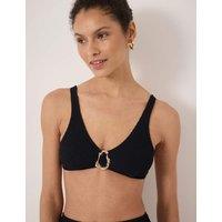 HUSH Crinkle Bikini Top Black