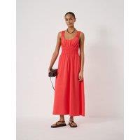 HUSH Scoop Neck Midi Waisted Dress Red