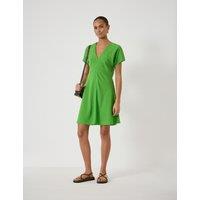HUSH V-Neck Mini Tea Dress Lime Green
