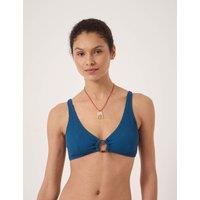 HUSH Crinkle Ring Detail Bikini Top Blue
