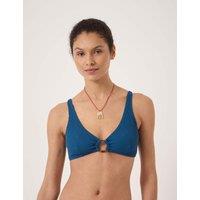 HUSH Crinkle Ring Detail Bikini Top Blue