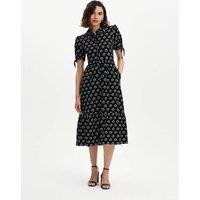 Finery London Printed Midi Tiered Shirt Dress Black Mix