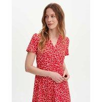 Finery London Printed V-Neck Midi Tea Dress Red Mix