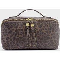 Katie Loxton Leopard Print Makeup and Wash Bag Set Brown