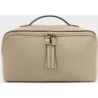 Katie Loxton Faux Leather Structured Makeup Bag Taupe
