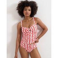 Phase Eight Printed Padded Tie Front Tankini Top Red Mix
