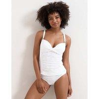 Phase Eight Broderie Padded Twist Front Tankini Top White