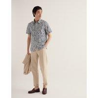 Seasalt Cornwall Pure Cotton Printed Short Sleeve Shirt Blue Mix