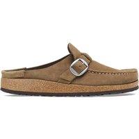 Birkenstock Buckley Suede Buckle Moccasin Clogs Brown