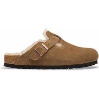 Birkenstock Boston Shearling Lined Clog Mule Slippers Brown