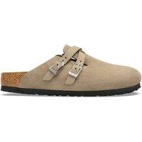 Birkenstock Blair Suede Buckle Clogs Taupe