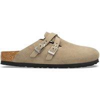 Birkenstock Blair Suede Buckle Clogs Taupe