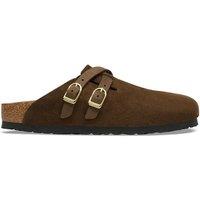 Birkenstock Blair Suede Buckle Clogs Brown