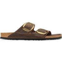 Birkenstock Arizona Big Buckle Oiled Leather Sliders Dark Brown