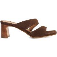 Dune London Suede Block Heel Sandals Brown