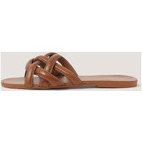 Monsoon Woven Leather Flat Slider Tan