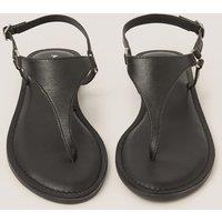 Monsoon Leather Ankle Strap Flat Sandals Black