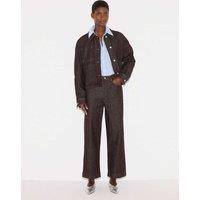 Jigsaw High Waisted Wide Leg Ankle Grazer Jeans Brown Mix