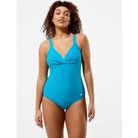 Speedo Solid Twist Front Swimsuit Teal