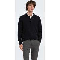 ONLY & SONS Polo Neck Half Zip Jumper Black