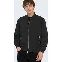 ONLY & SONS Zip Up Bomber Jacket Black