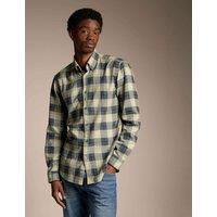 Boss Regular Fit Easy Iron Pure Cotton Checked Shirt Green Mix