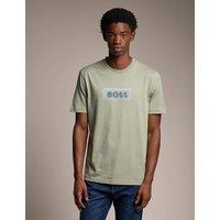Boss Pure Cotton Printed Crew Neck T-Shirt Green